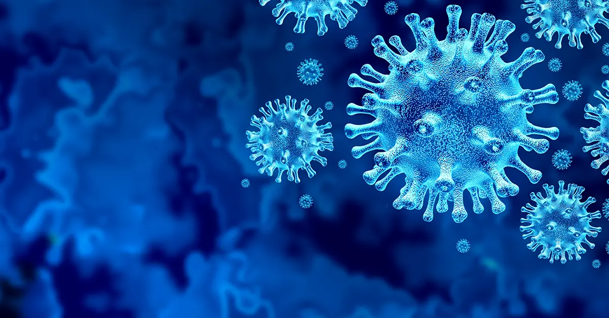 mikroskåpbild på virus
