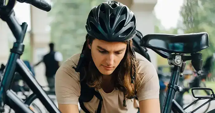 Person vid en cykel