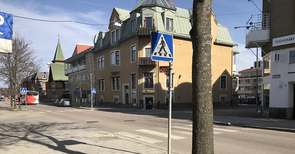 Nygatan mellan Trädgårdsgatan och Långnäsvägen