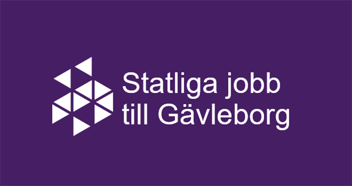 Statliga jobb till Gävleborg - logga på lila bakgrund
