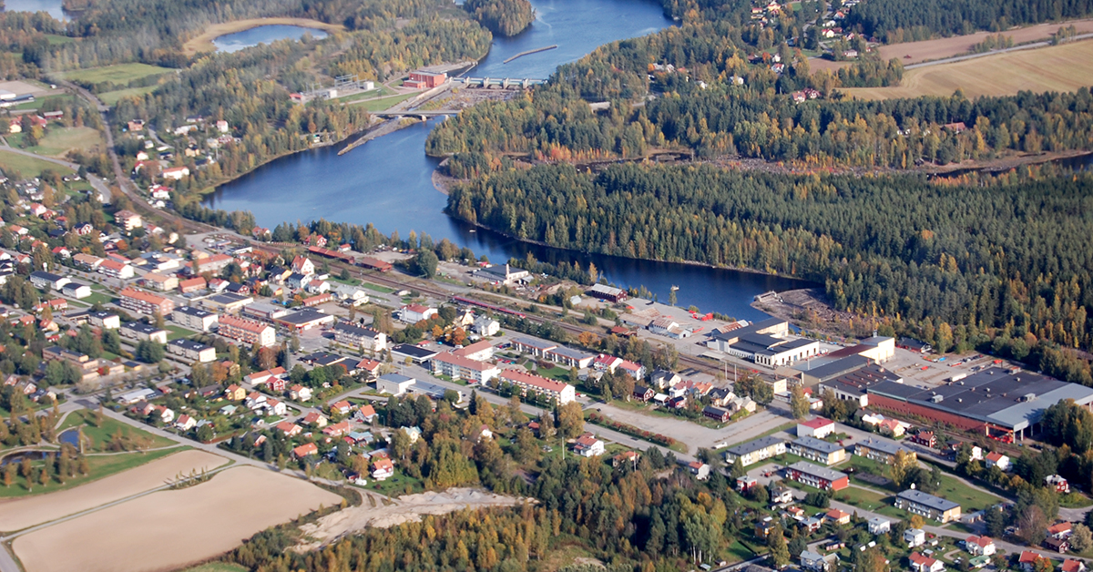 Flygbild över Arbrå