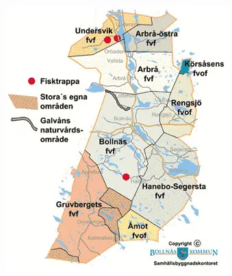 Kartbild över fiskevårdsområden